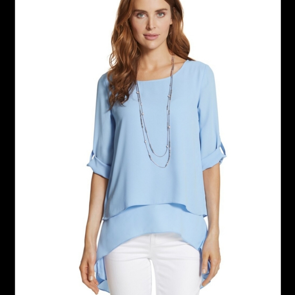 New w/ Tags: Chicos Double Layer Kathy Blouse